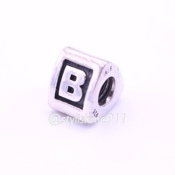 Authentic PANDORA Silver Letter B Charm Bead - 790323B - Picture 7 of 9